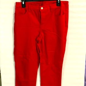 Red Talbots Size 10 slim ankle and lace trim bottoms.